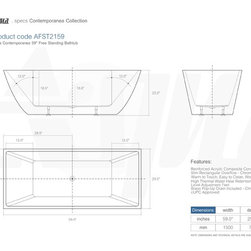 SPEC Aqua CONTEMPORANEA 59" Free Standing Bathtub - Bathtubs