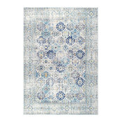 Faded Trellis Area Rug, Blue, 8'x10'