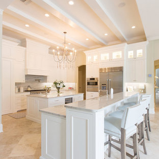 75 Beautiful Kitchen With Marble Countertops And Two Islands