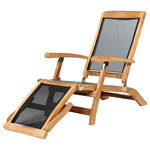 ARB Teak & Specialties - Teak & Textilene Steamer Chair Lounger Colorado - Maximize your deck, poolside or dock relaxation time with this comfortable lounger from ARB Teak & Specialties. Because it is made from grade A teak wood, it is ideal for outdoor use. The textilene seat, backrest and legrest provide comfort and ample support.  It comes fully assembled and requires minimal maintenance.