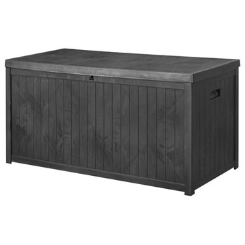 Ainfox 113 Gallons Storage Deck Box For Outdoor Garden, Black