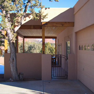 Wrap-around patio with tongue and groove ceiling