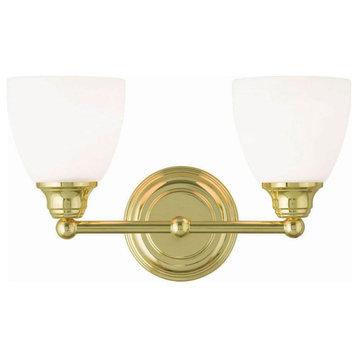 Livex Somerville 2 Light 15" Bath Lighting, Polished Brass