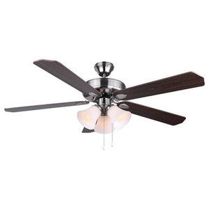 56 Turbine Led Ceiling Fan Painted Brushed Steel