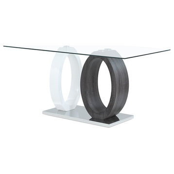 Global Furniture White-Grey Oval Base Dining Table