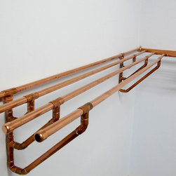 Rustic Modular Copper Pipe Shelving (L-Shaped) - Bookcases