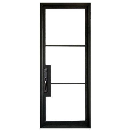 Vision Steel 39"x81" Wrought Iron Door, 6" Jamb, Matte Black, Right Hand