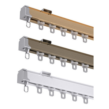 CHR40 Big Ivory Champagne Gold Curtain Tracks Ceiling/Wall Mount