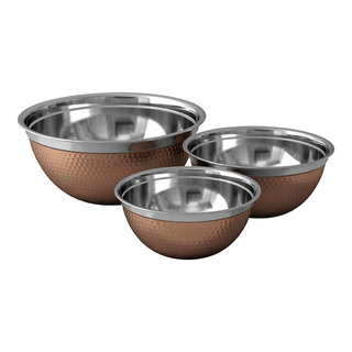 nu steel German Bowls, Set of 3, Copper - Contemporary - Mixing Bowls - by TATARA | Houzz