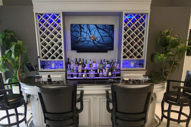 Large trendy home bar photo in Miami