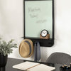 Decatur Hanging Wall Organizer with Hooks, Black 18x5x30