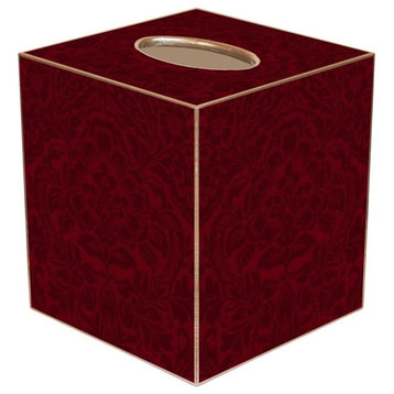TB1715-Cranberry Damask Tissue Box Cover