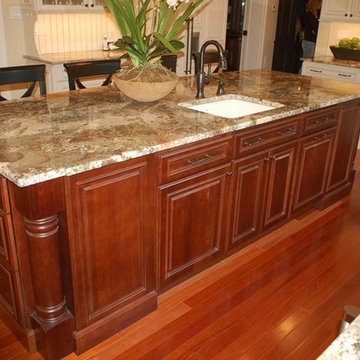 Fieldstone Cabinetry island in an accent color