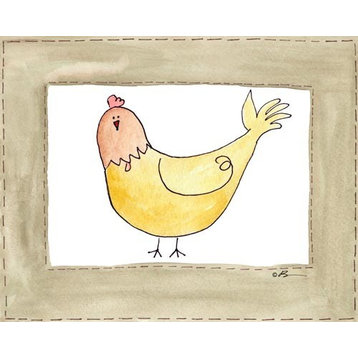 Vintage Chicken, Ready To Hang Canvas Kid's Wall Decor, 8 X 10