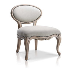 Saunders Louis XV Mist Slipper Chair - Armchairs And Accent Chairs