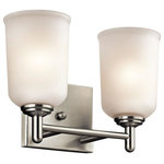 Kichler Lighting - Kichler Lighting 45573NI Shailene - Two Light Bath Vanity - Shade Included: TRUEShailene Two Light Bath Vanity Brushed Nickel White Opal Glass *UL Approved: YES *Energy Star Qualified: n/a  *ADA Certified: n/a  *Number of Lights: Lamp: 2-*Wattage:100w A19 bulb(s) *Bulb Included:No *Bulb Type:A19 *Finish Type:Brushed Nickel