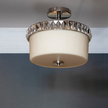Cora Crystal & Glass 2-Light Covertible Semi-Flush to Flush Mount Ceiling Light