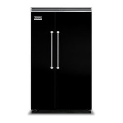 Viking 48" Built-in Side By Side Refrigerator, Black | VCSB5482BK - Refrigerators