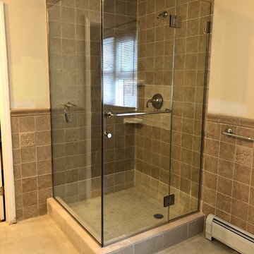 Corner 90 degrees swing shower door 3/8/ clear tempered glass