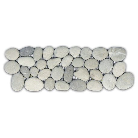 Bali Cloud pebble tile border – natural stone for shower, bathroom, backsplash