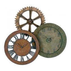 www.essentialsinside.com: rusty gears wall clock - Wall Clocks