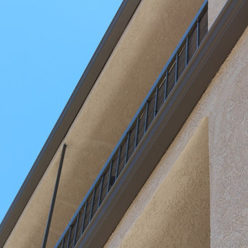 Bronze Seamless Rain Gutters, on an Apartment Building in Eagle Rock