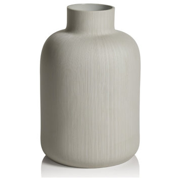 Declan Off-White Porcelain Vase, 13"
