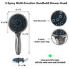 5-Spray Multi-Function Universal Handheld Shower Head Chrome