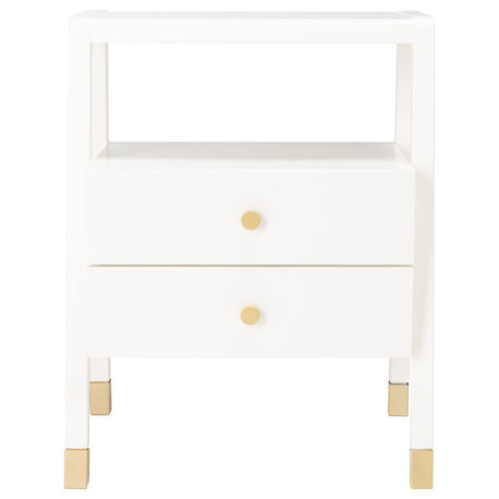 Safavieh Cove 2 Drawer 1 Shelf Accent Table, White/Gold