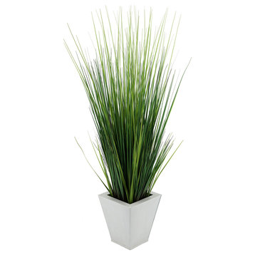 Artificial 44-inch Grass in Cream Square Zinc