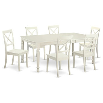 7-Piece Dining Room Set For 6, Dinette Table And 6 Dining Chairs