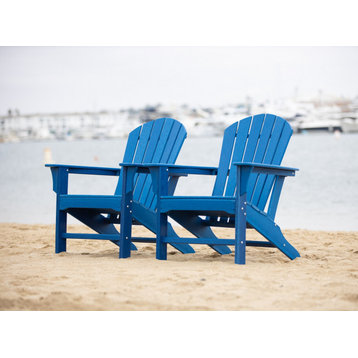 Hampton Poly Outdoor Patio Adirondack Chairs, Set of 2, Navy