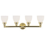 Livex Lighting - Livex Lighting 1024-02 Classic - Four Light Bath Bar - Shade Included: YesClassic Four Light B Polished Brass Satin *UL Approved: YES Energy Star Qualified: n/a ADA Certified: n/a  *Number of Lights: Lamp: 4-*Wattage:100w Medium Base bulb(s) *Bulb Included:No *Bulb Type:Medium Base *Finish Type:Polished Brass
