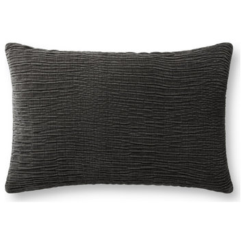 Loloi Pillow, Charcoal, 13''x21'', Cover With Down