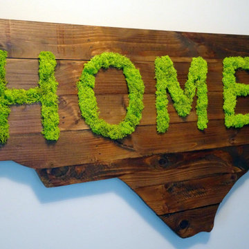 Custom Wooden Sign with Preserved Moss Decor