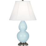 Robert Abbey - Robert Abbey 1696X Small Double Gourd - One Light Table Lamp - Shade Included: TRUE  Cord ColoSmall Double Gourd O Baby Blue Glazed/Ant *UL Approved: YES Energy Star Qualified: n/a ADA Certified: n/a  *Number of Lights: Lamp: 1-*Wattage:150w A bulb(s) *Bulb Included:No *Bulb Type:A *Finish Type:Baby Blue Glazed/Antique Silver