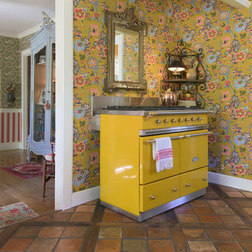 California Kitchen Remodel with reclaimed French Terracotta Floor Tiles