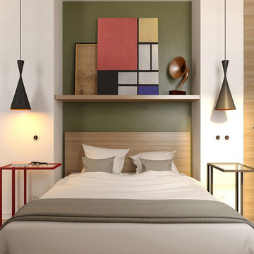 Young modern minimalism bedroom