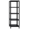 Pemberly Row 5-Shelf Steel Metal High Mobile Bookcase in Black