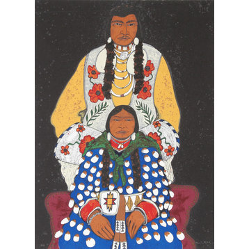 Kevin Red Star, Crow Husband and Wife, Serigraph