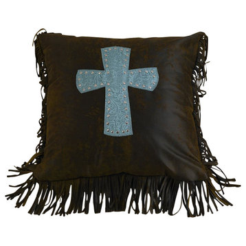 Cheyenne Cross Pillow, Turquoise