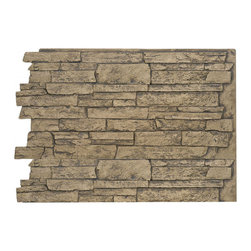 141-36-BRIGHTON FAUX WIDE STACKED STONE WALL PANELS - 36"H - Wall Panels