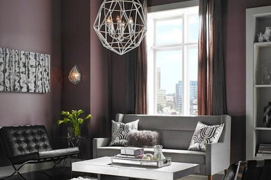 Living room - mid-sized contemporary formal and enclosed living room idea in Houston with no tv