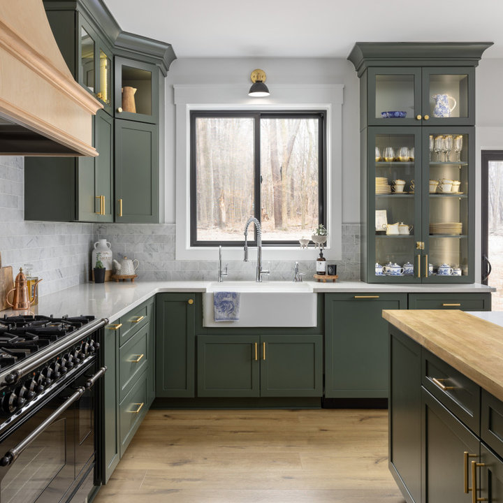 Sustainable houzz green kitchen cabinets for eco-friendly homes
