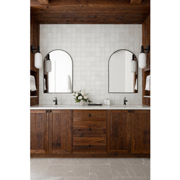 Natural Reclaimed Hemlock Double Vanity Master Bathroom