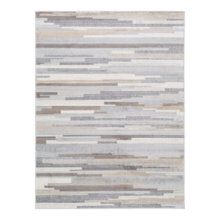 Surya Fowler 5 X 8 (ft) Gray Indoor Abstract Industrial Area Rug