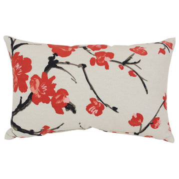 Flowering Branch Rectangle Throw Pillow