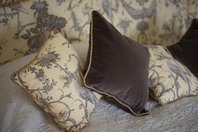 Braid Edged Velvet and French Style Throw Cushions