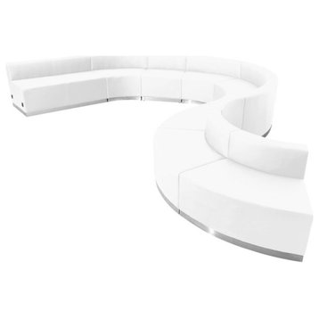 Hercules Alon Series Melrose White Leather Reception Configuration, 9-Piece Set