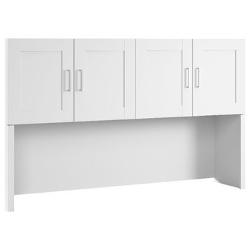 Bowery Hill Contemporary 72W Hutch in White - Engineered Wood